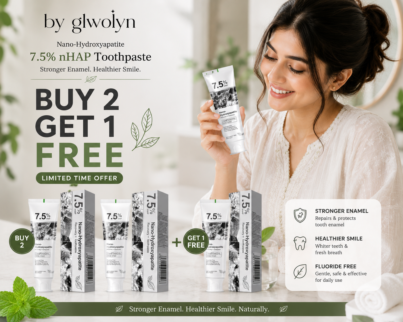 Glowlyn Nano-Hydroxyapatite Recovery Toothpaste