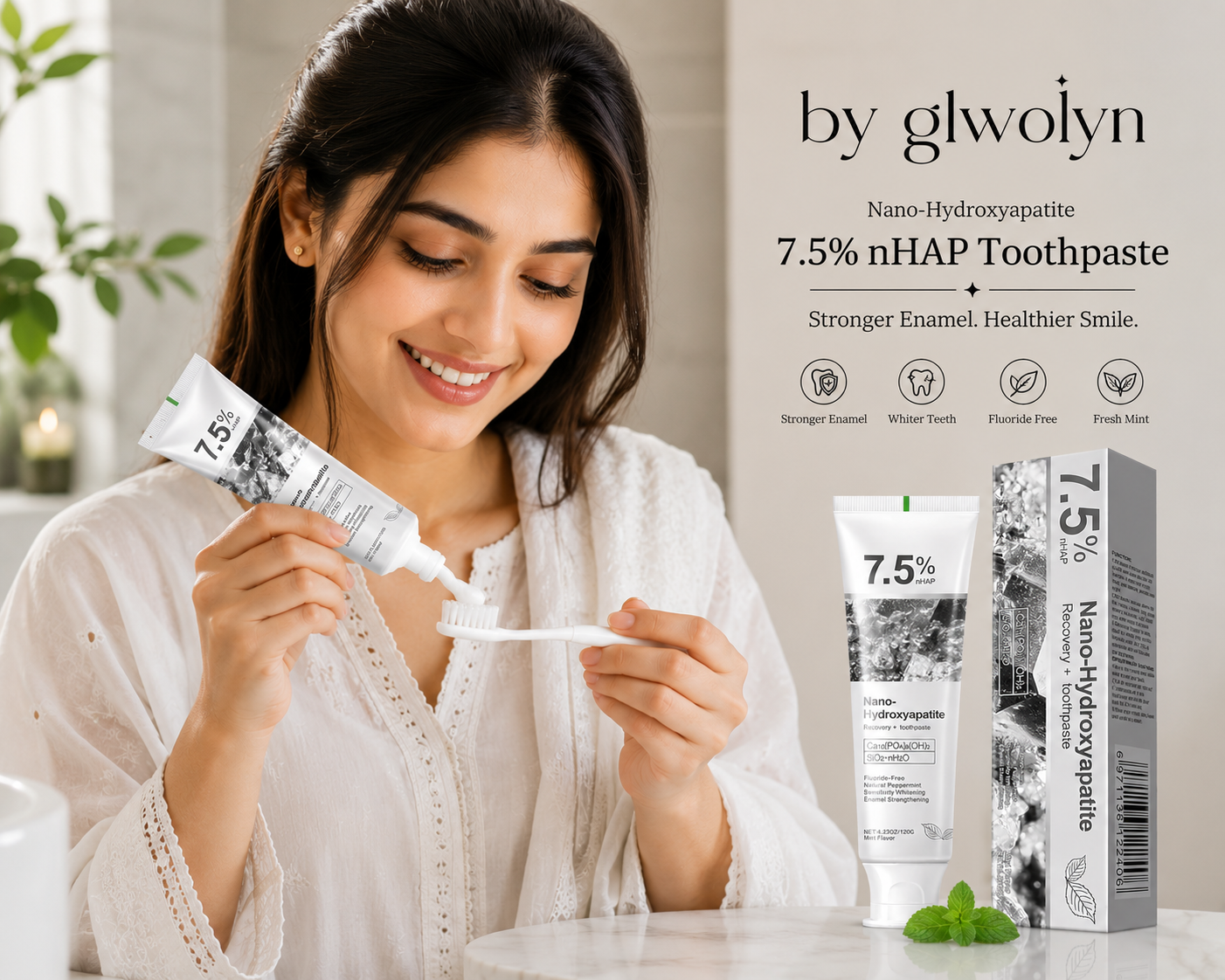Glowlyn Nano-Hydroxyapatite Recovery Toothpaste