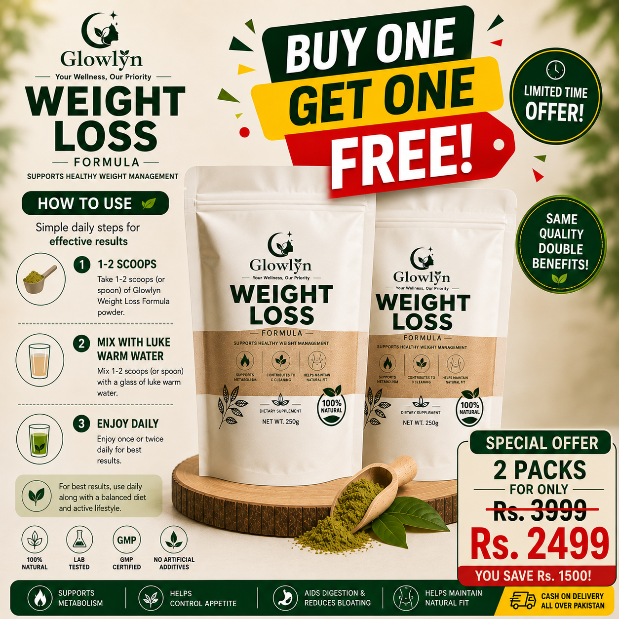 Glowlyn Fitness Formula – Fit, Slim & Confident | 250g